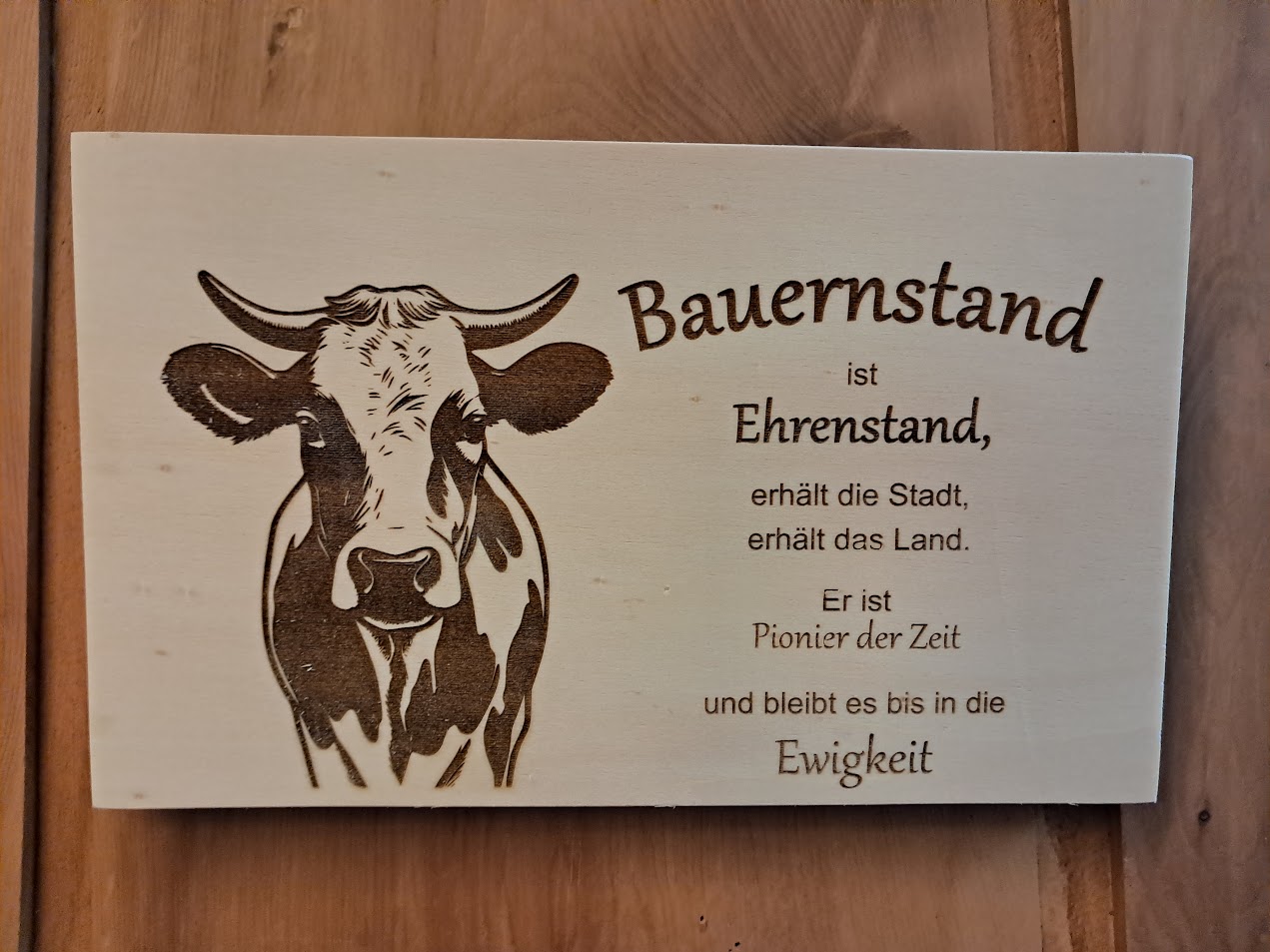 Holzschild “Bauernstand” – Alpenstil-Dekoration
