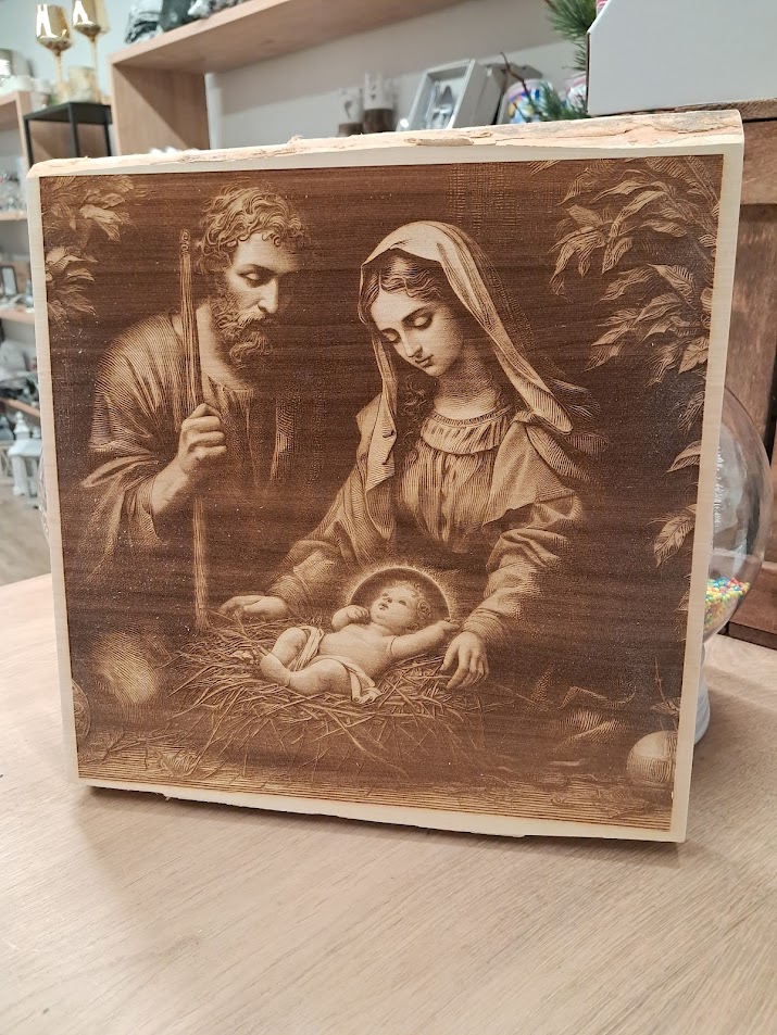 Heilige Familie auf Holz