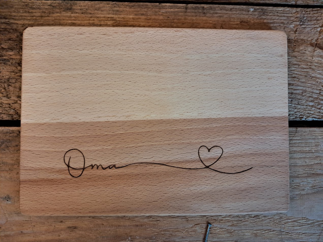 OMA Brotzeitbrettchen/Schneidebrettchen rechteckig Buche