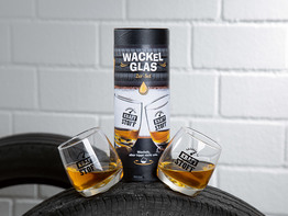 2tlg. Set, Wackelglas, "Kraftstoff"