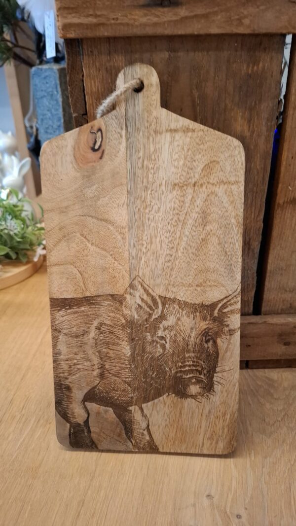 🦌 Handgemachte rustikale Schneidebretter mit Wildschweingravur klein