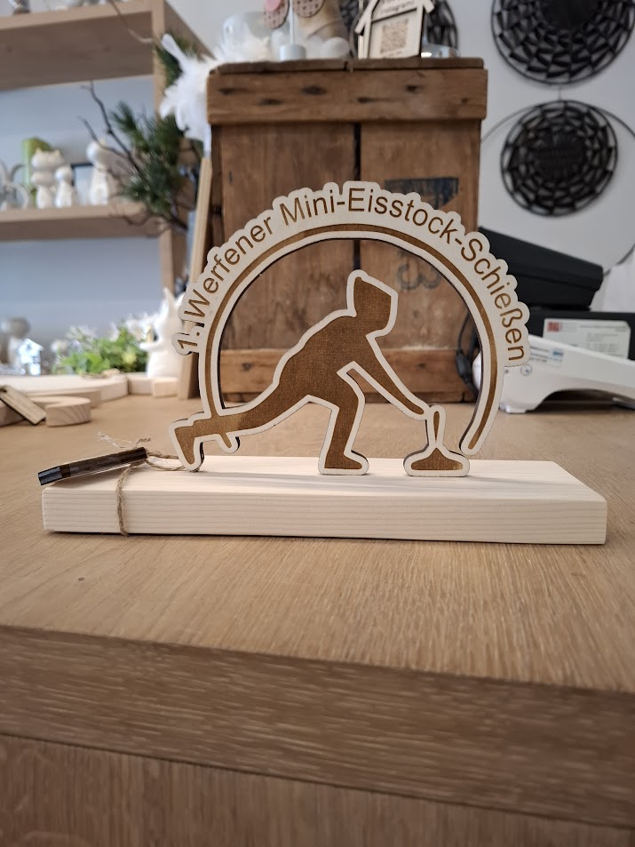 Holz-Pokal auf Sockel - die perfekte Auszeichnung für Sieger!!