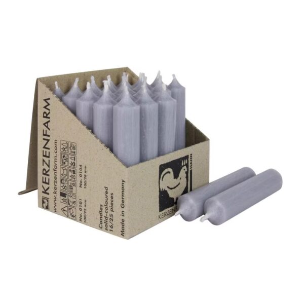 Stabkerze 19 cm GRAU