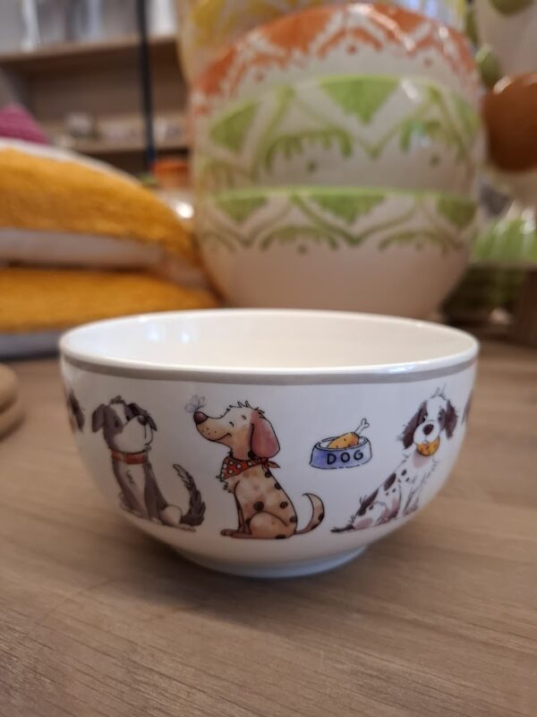 Schale Hund Dekor aus Porzellan