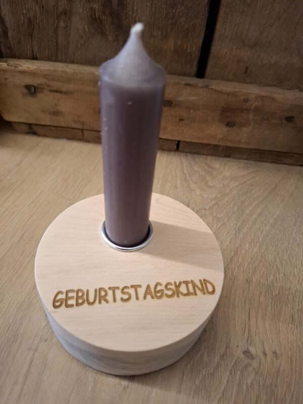 Kerzenbrettchen Zirbe - personalisiert - für den ganz besonderen Anlaß – Bild 2