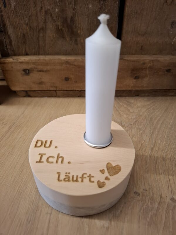 Kerzenbrettchen Zirbe - personalisiert - für den ganz besonderen Anlaß – Bild 4