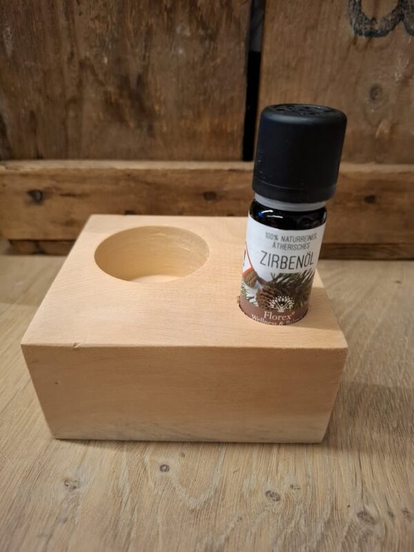 Zirbenholz Duftblock, Zirbenöl und Zirbenspäne – Bild 4