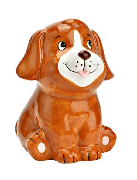 Spardose Hund 41527 Keramik 17 cm braun