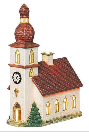 Windlicht-Kirche aus Porzellan
