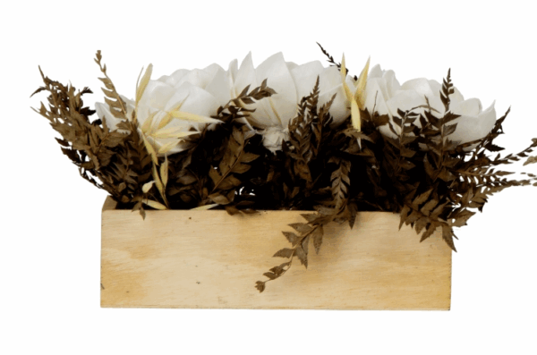 Trockenblumengesteck im Topf h=13cm b=22cm