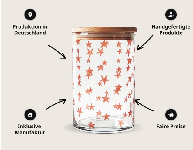 Vorratsglas Sternenzauber – Magie für dein Zuhause - gefertigt von Menschen mit Handicap! – Bild 2