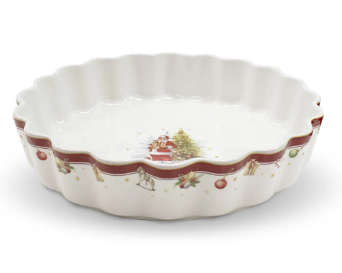 Weihnachts-Backform aus Vintage-Porzellan mit Weihnachtsmann-Motiv