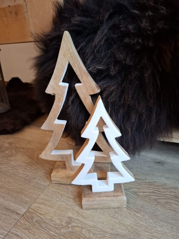 Dekoratives Winterbäumchen aus Holz Höhe: 22 cm – Bild 3