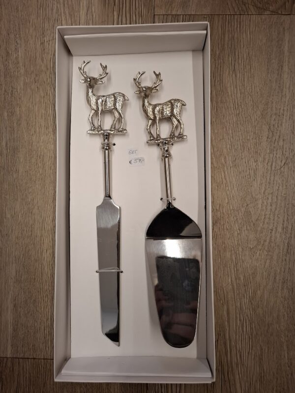Tortenheber/Tortenmesser - Set "Hirsch"