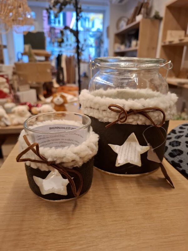 Windlicht-Set mit Stern-Dekor