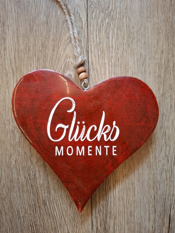 Holzherz "Glücksmomente" Ø ca. 15 cm