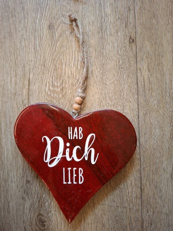 Holzherz "Hab Dich lieb" Ø ca. 15 cm