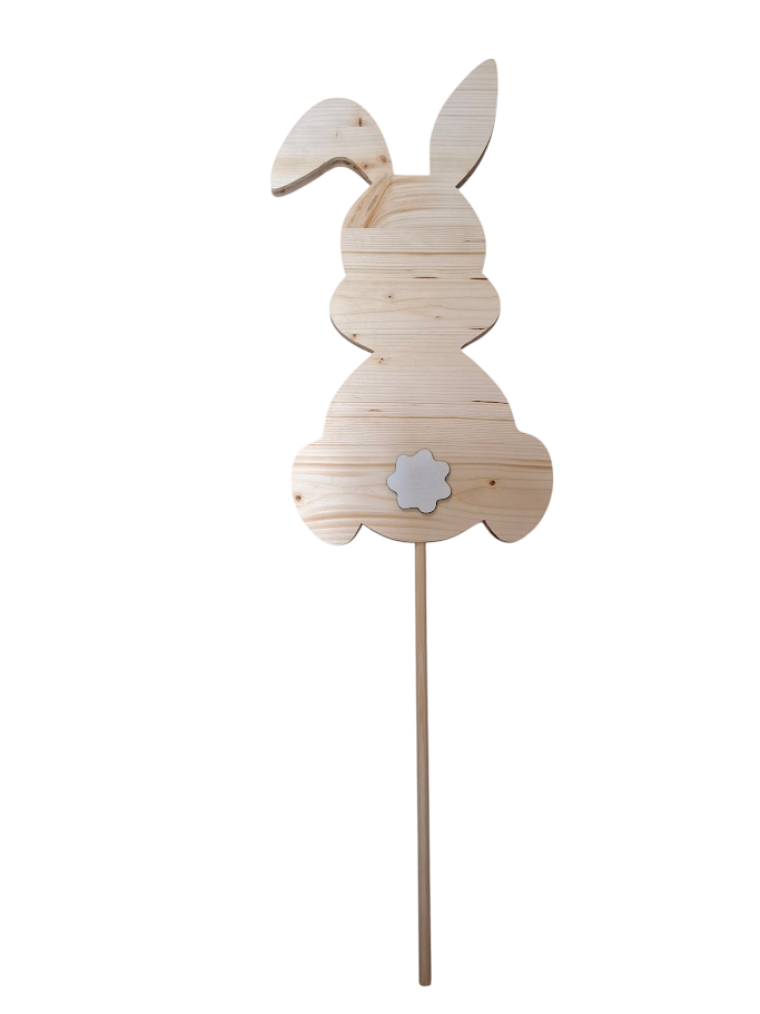 Osterhasen-Gartenstecker mit süßem Blumenpopsch- Höhe ohne Stecker ca 60 cm – Bild 2