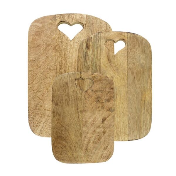 Schneidbrett Herz Mangoholz 35cm – Bild 4