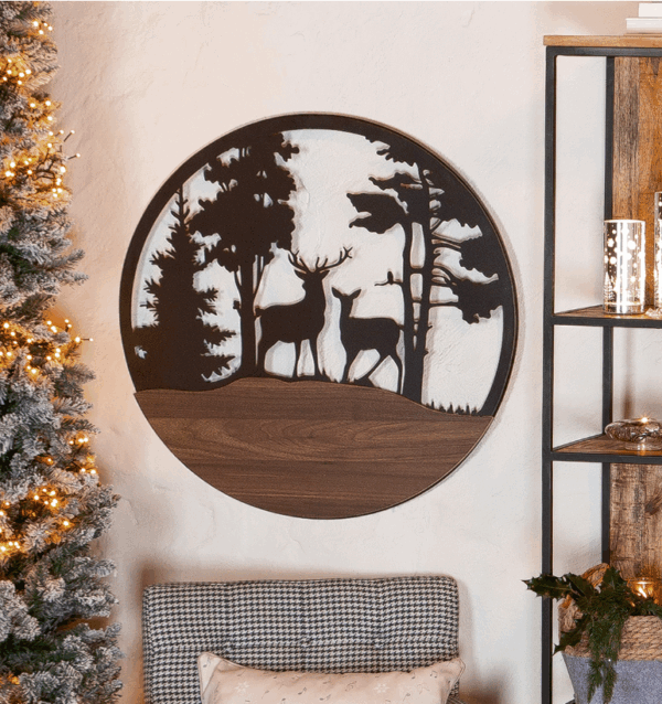 Wandrelief rund "Hirsche im Wald"