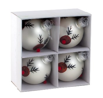 Christbaumhänger "Rendeer" zum Hängen d=6cm, Set für 4 Stück!