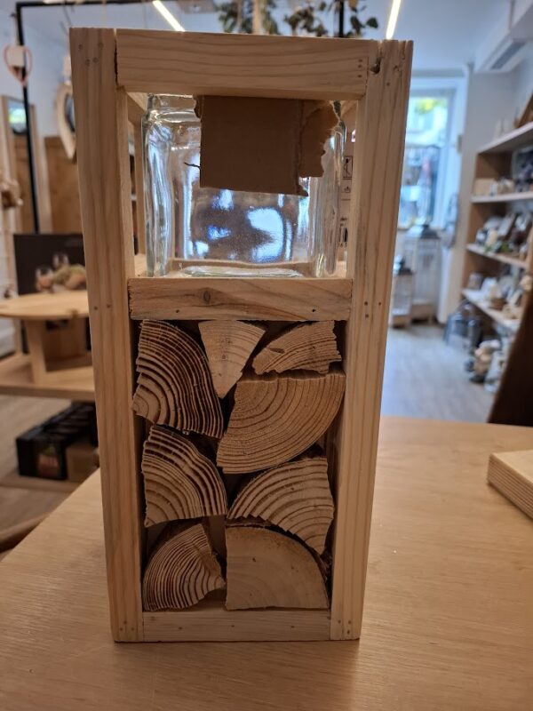 Laterne mit Glaseinsatz "RUSTIKAL" Höhe 30 cm!
