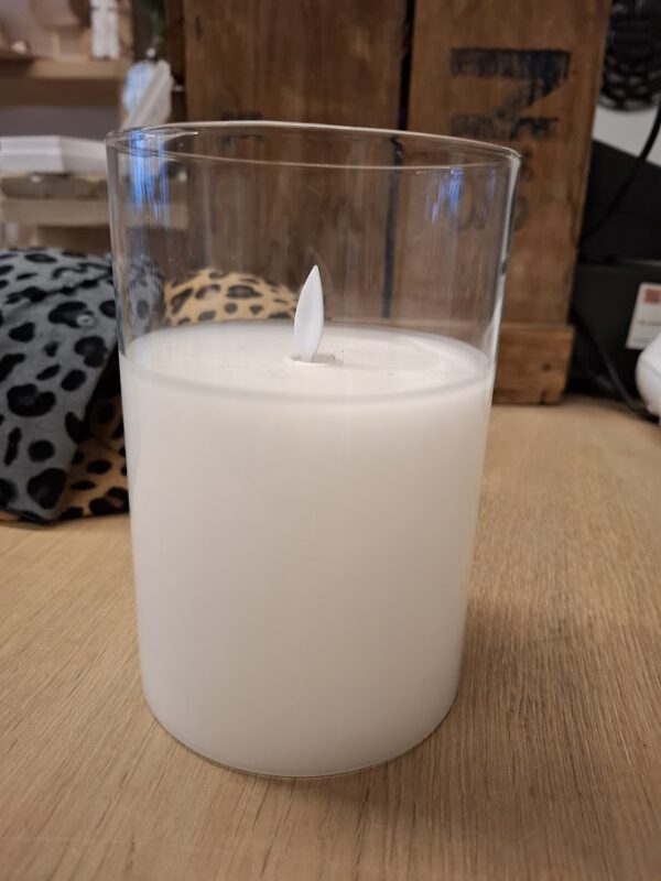 LED Kerze klar 15 cm mit Fernbedienung weiß