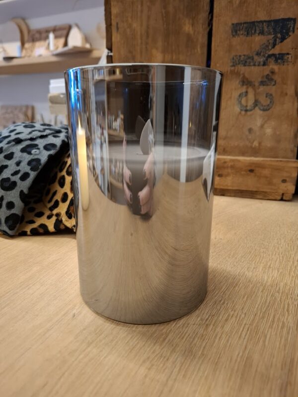 LED Kerze klar 15 cm mit Fernbedienung braun