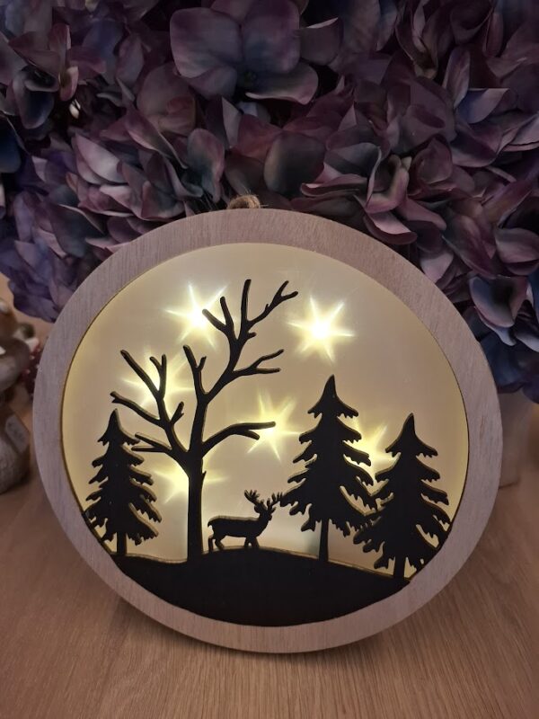 Lichtdeko Hirsch im Wald Batteriebetrieben