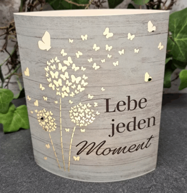 Dekoleuchte LED "Lebe jeden Moment"/"Liebe das Leben" – Bild 2
