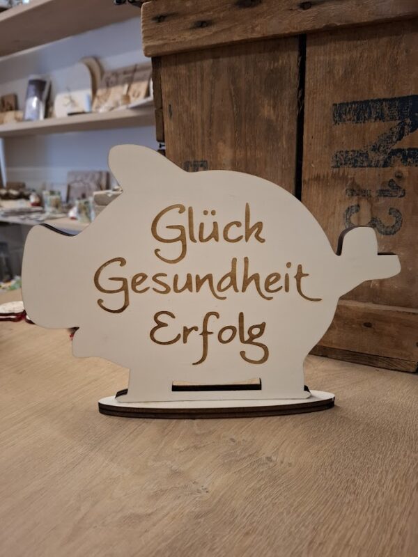Glücksschweinchen "Viel Glück" "Glück, Gesundheit, Erfolg" Höhe ca 22 cm