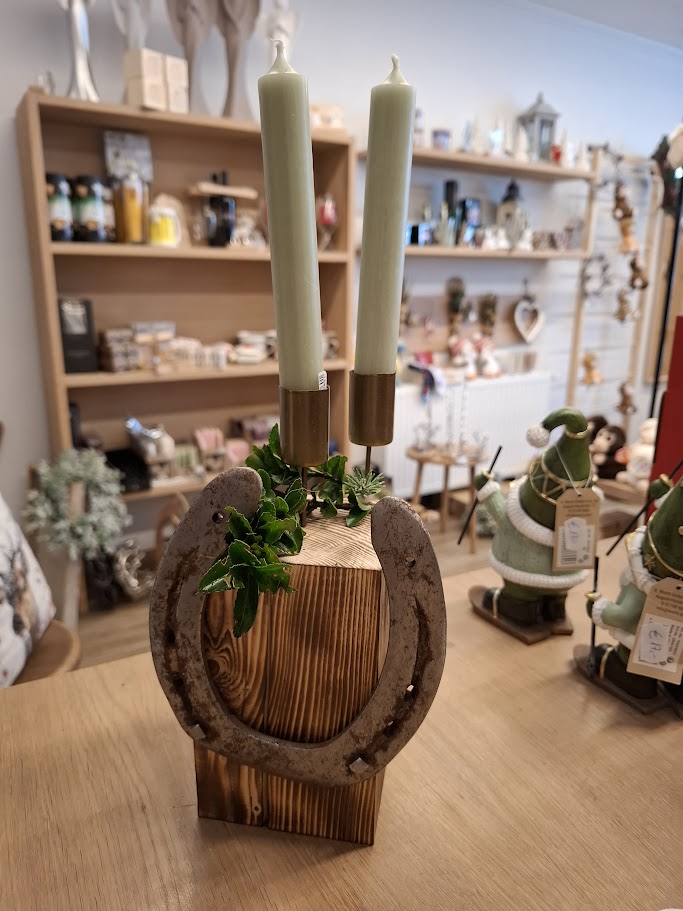 Stabkerzenhalter mit echtem Hufeisen – handgefertigt – Bild 4