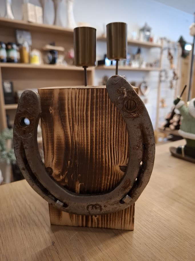 Stabkerzenhalter mit echtem Hufeisen – handgefertigt – Bild 3