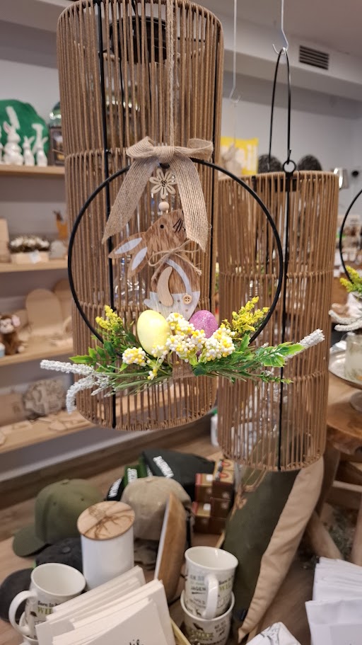 Metalldeko mit Osterhasen und Eier zum Hängen d=23,5cm – Bild 2