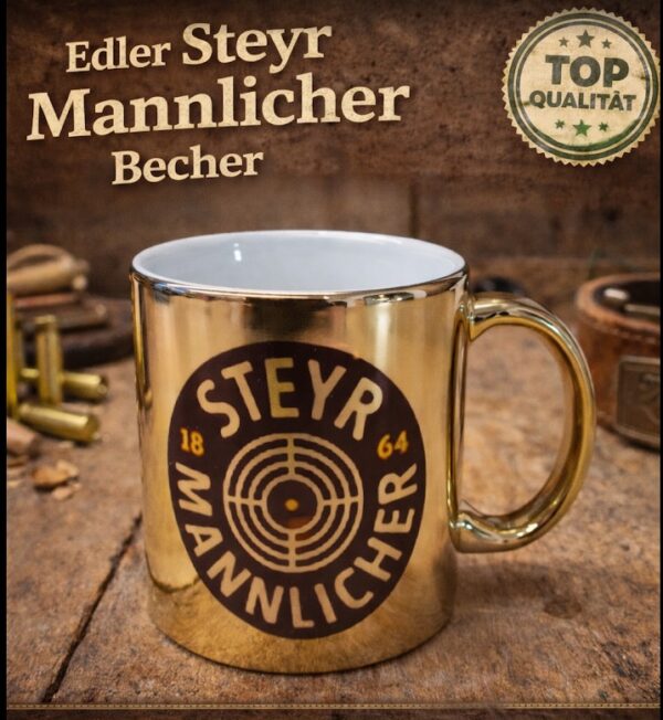 Keramikbecher mit glänzender Goldoptik - Steyr