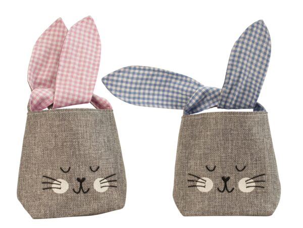 Stoff-Tasche h=14cm b=14cm t=8cm mit Hasenohren & Hasengesicht