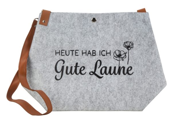 Filz-Tasche "Heute hab ich - Gute Laune" h=30cm b=45cm t=18cm