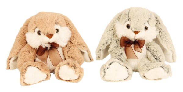 Hase sitzend h=15cm braun/Graublau