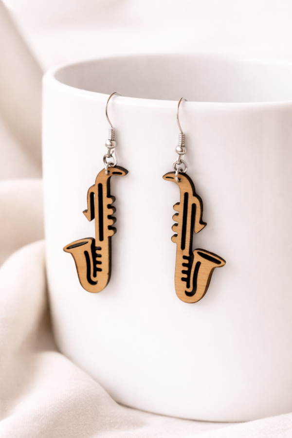 Handgefertigte Holz-Ohrringe  – Motiv nach Wahl